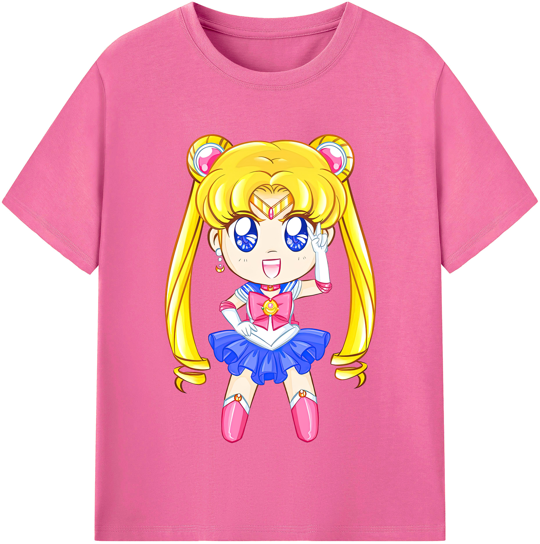（画像用） 美少女戦士セーラームーン 月野 うさぎ つきの うさぎ Sailor Moon Tsukino Usagi レディースカジュアルプリントTシャツ（綿100％）